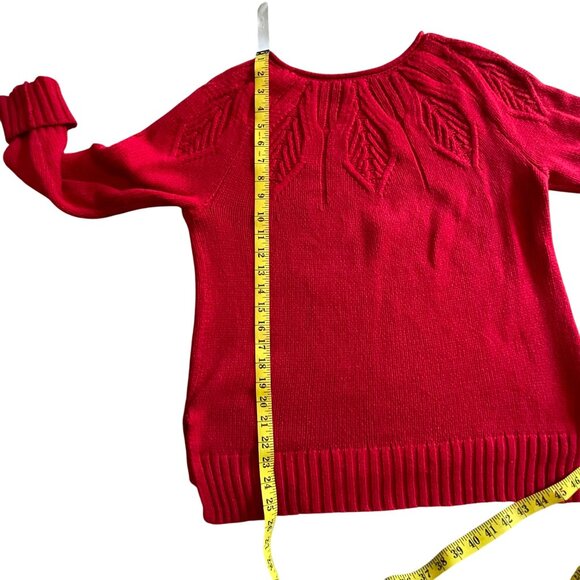 Chaps Women's Red Crewneck Pullover Sweater Size S - Picture 10 of 15